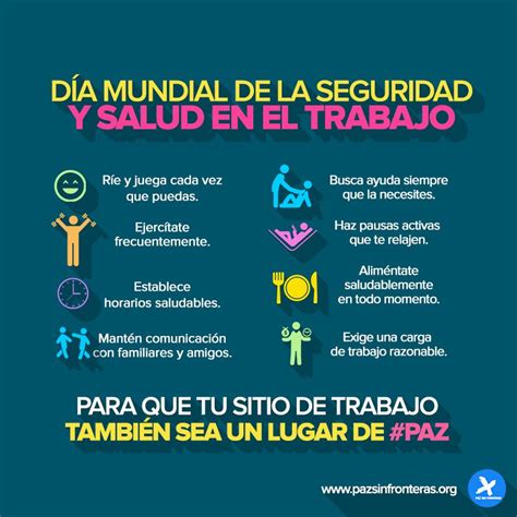 D A Mundial De La Seguridad Y Salud En El Trabajo Higiene Y Seguridad En El Trabajo Seguridad