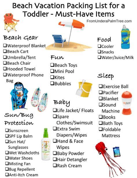 Beach Vacation Packing List For A Toddler