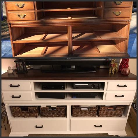 Stylish and practical modern tv stand designs are more numerous than you may think. Old Dresser Turned Into Modern TV Stand | Dresser tv stand ...