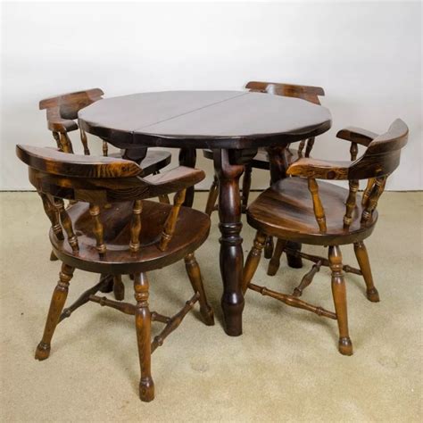 Has anyone looked at how the quality of furniture has gone down? vintage ethan allen pine table with captain chairs ...