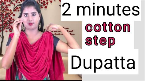 How To Wear Cotton Step Dupatta Easy Diy With Safety Pin Youtube