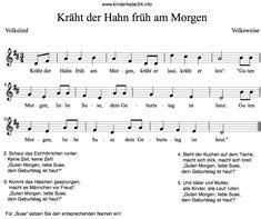 3 kostenlose #Geburtstagslieder mit #Noten und #Text | Kinderlieder für