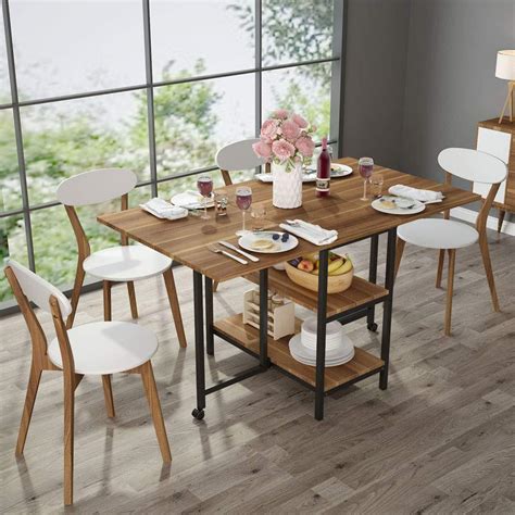 How to refinish your dining table for a more updated look.trying to remove an unwanted stain on a piece of furniture? Folding Dining Table Expandable Double Drop Leaf 2 Tier ...
