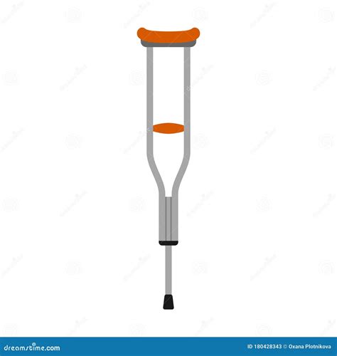 Crutch Icon Isolated On White Background Vector Illustration Stock