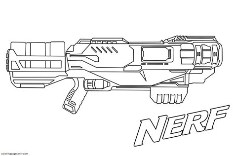 Very Dangerous Nerf Cannon Coloring Page Free Printable Coloring Pages