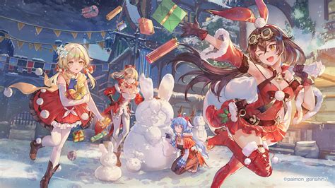 Official Genshin Christmas Art Look At Ganyu