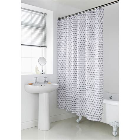 60,000+ products in stock · easy 90 day returns · exclusive designs Geo Shower Curtain - Grey Heart | Bathroom Accessories - B&M