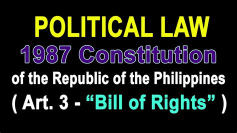 Audio Codal 1987 Constitution Of The Philippines Art 3 Bill Of