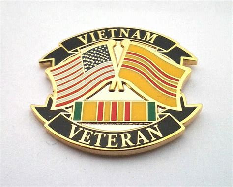 Vietnam Veteran With Flags Military Hat Pin 14791 Free Etsy