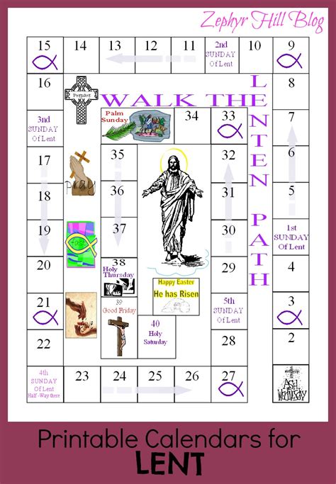 Give a new look to your. Printable Lenten Calendars for Children - Zephyr Hill