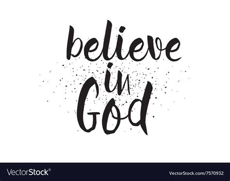 Believe In God Inscription Greeting Card Vector Image