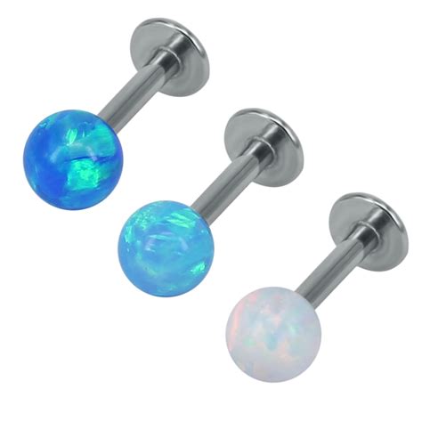 Aliexpress Com Buy Natural Opal Stone Earrings Blue White Ball Basic
