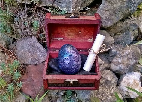 Dragon Egg Dark Rainbow And Dragon Story In Wooden Chest