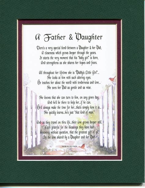 Father And Daughter Father Daughter Poem Father T Dad Etsy