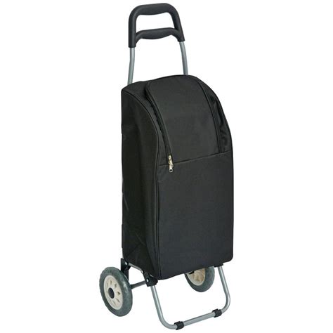 Insulated 2 Wheel Shopping Trolley Black Luggage