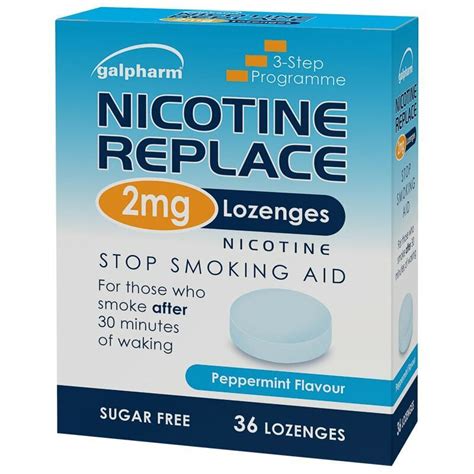 Nicotine Replace 2mg4mg 12 36 Lozenges Sugar Free Peppermint Flavour