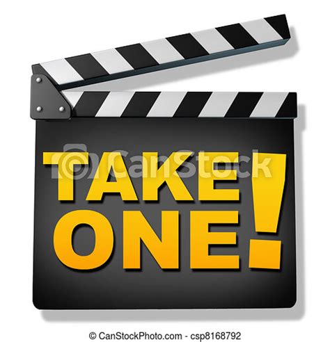 Clip Art Of Take One Film Slate With The Words Take One Representing