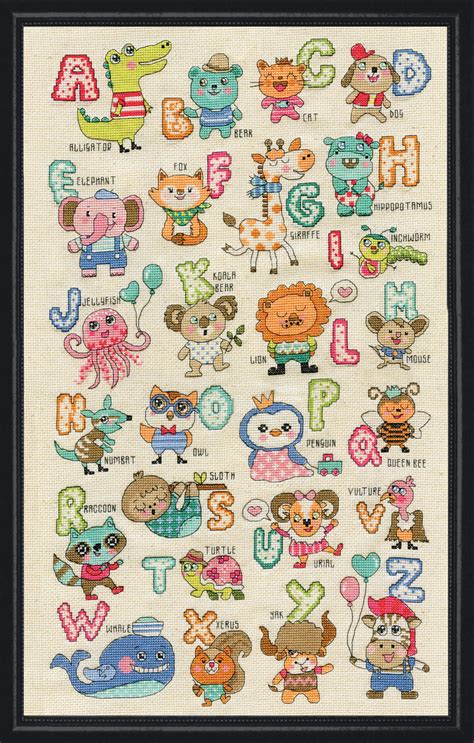 The pattern will fit nicely in a 7x7 frame (or 18 cm x 18 cm) or in a 7 (or 18 cm) embroidery hoop on 14 count fabric. Cross Stitch Corner | Design Works - ABC Cute Animals