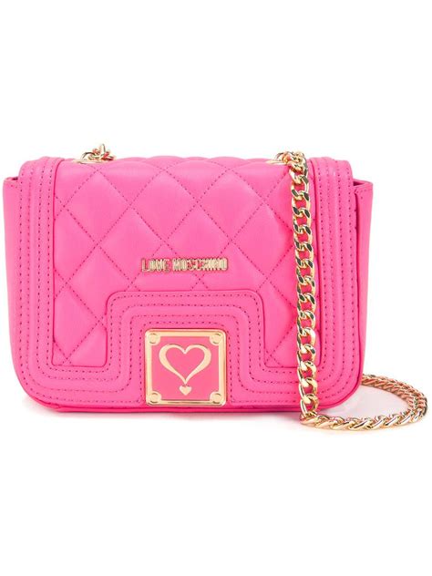 Love Moschino Quilted Crossbody Bag In Pinkpurple Pink Lyst