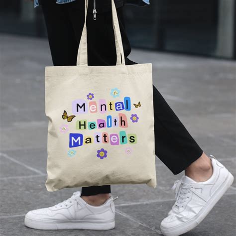 Mental Health Tote Bag Mental Health Matters Trendy Canvas Etsy