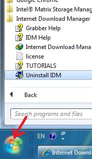The program will resume unfinished downloads due to network problems, or unexpected power outages. I want to uninstall IDM. How should I do this?