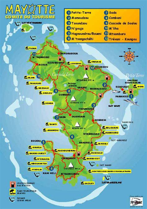 Detailed Tourist Map Of Mayotte Island Mayotte Island Detailed Tourist
