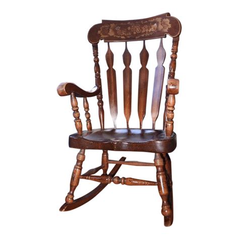 1980s Antique Wood Rocking Chair | Chairish