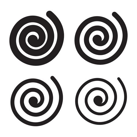 Set Of Swirl Spiral Lines Icon Flat Design Vector Illustration