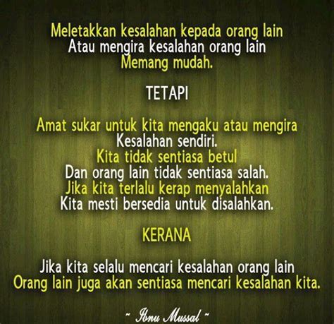 Kata bijak islami ini menyadarkan kita semua untuk malu dengan ayam dan bergegas bangun di waktu subuh. Jika Kita Selalu Mencari Kesalahan Orang Lain Orang Lain
