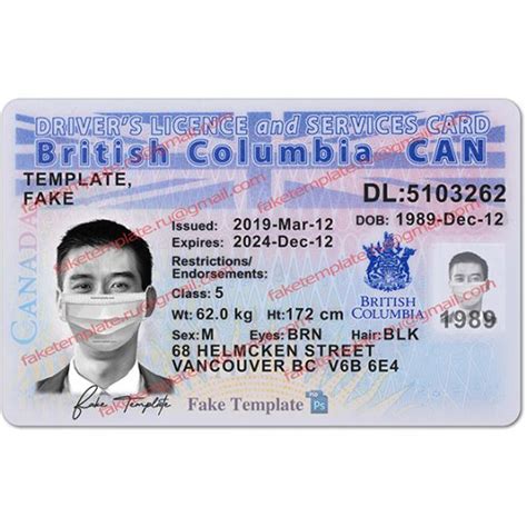 Bc Driver License Psd High Quality Fake Template
