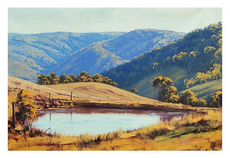 Large Landscape Painting Blue Mountains Painting Traditional Etsy