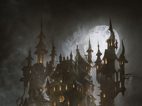 720p Free Download Moonlight Castle Fantasy Moon Moon Black