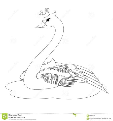 Click the princess swan coloring pages to view printable version or color it online (compatible with ipad and android tablets). The Swan Princess Coloring Book Page Stock Vector - Image ...
