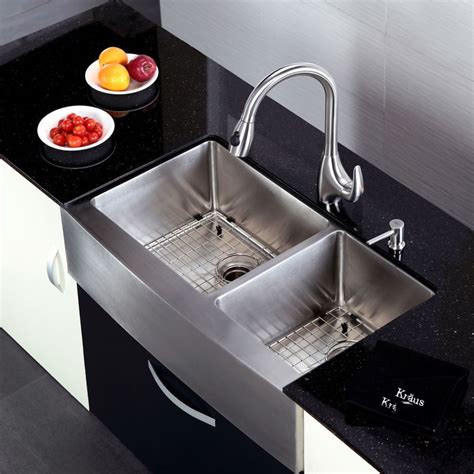 Farmhouse sinks are great looking and can give your kitchen a trendy look and feel. Kraus KHF203-36 Kitchen Sink - Build.com