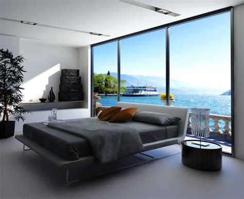 The color scheme, furniture, and artwork are all. Dormitorio costero minimalista con tonos en blanco y negro ...