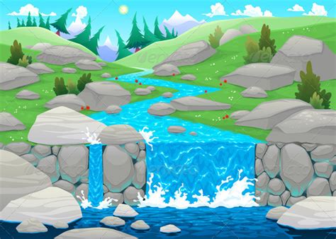 John river is a genius whose unstable mind leaves him haunted by the ghosts of murder victims. Mountain Landscape with River. | GraphicRiver