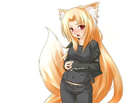 Animal Ears Blush Foxgirl Jpeg Artifacts Kazami Karasu