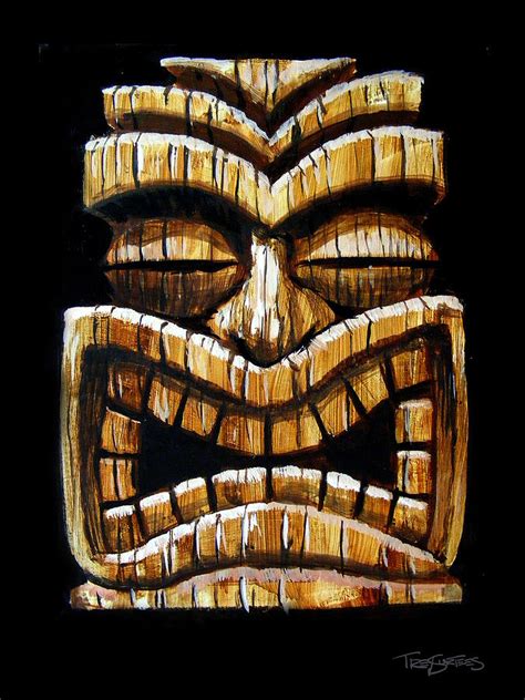 Tiki Head Painting By Trey Surtees Fine Art America