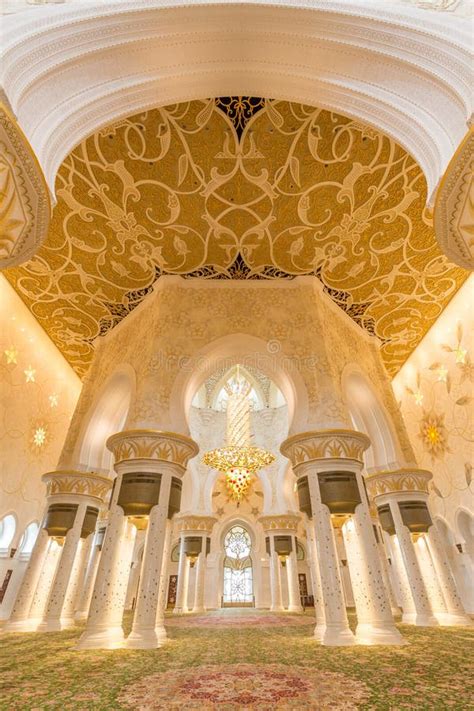 Interior Of Sheikh Zayed Grand Mosque Abu Dhabi United Arab Emirates