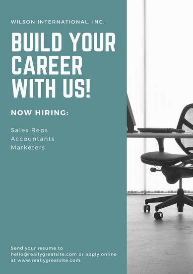 (this is not a remote position.) t he hourly compensation range is $18.00. Teal Desk Photo Hiring Poster | Recruitment poster design ...