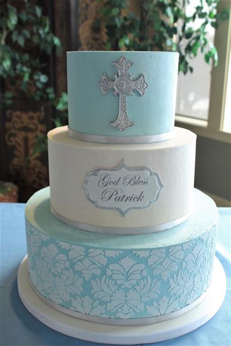 Goldilocks baptismal cakes prices on mainkeys. Baby Boy Baptism Cake, Christening Cake, Damask Cake ...