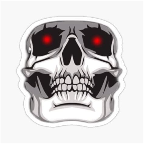 Skeleton Red Eyes Sticker By Xenxanses2 Redbubble