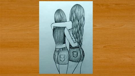 Drawing Two Friends Hugging Each Other In Pencils Youtube