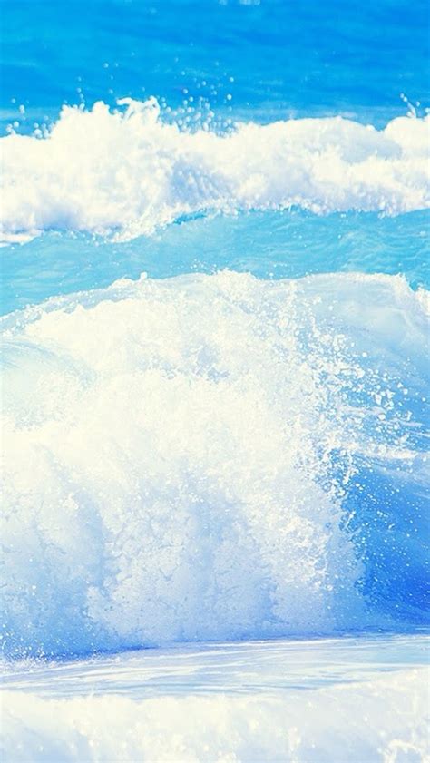 Summer Cool Ocean Beach Surging Wave Iphone 5s Wallpaper Download