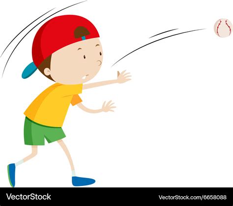 Little Boy Throwing Ball Royalty Free Vector Image