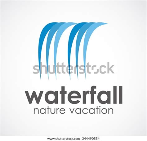 Waterfall Natural Vacation Abstract Vector Logo Stock Vector Royalty