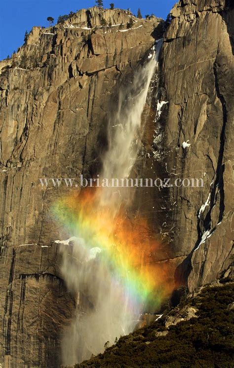 Winter Rainbow Yosemite Falls Yosemite National Park