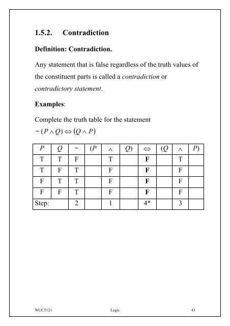 Truth Tables Examples Tautology Awesome Home