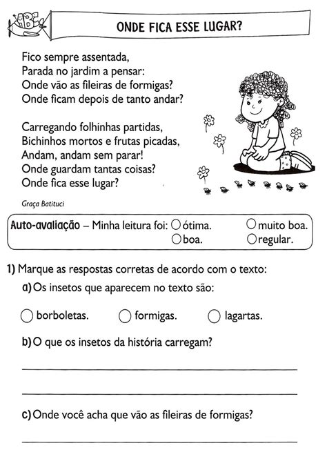 Atividade De Interpretação De Texto 3 Ano