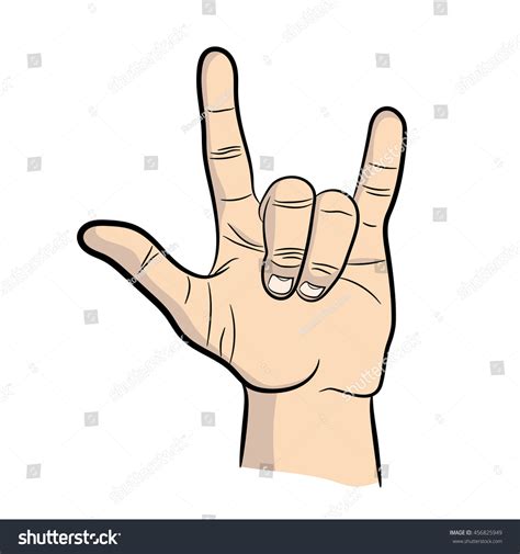 Hand Rock N Roll Sign Hand Stock Vector Royalty Free 456825949